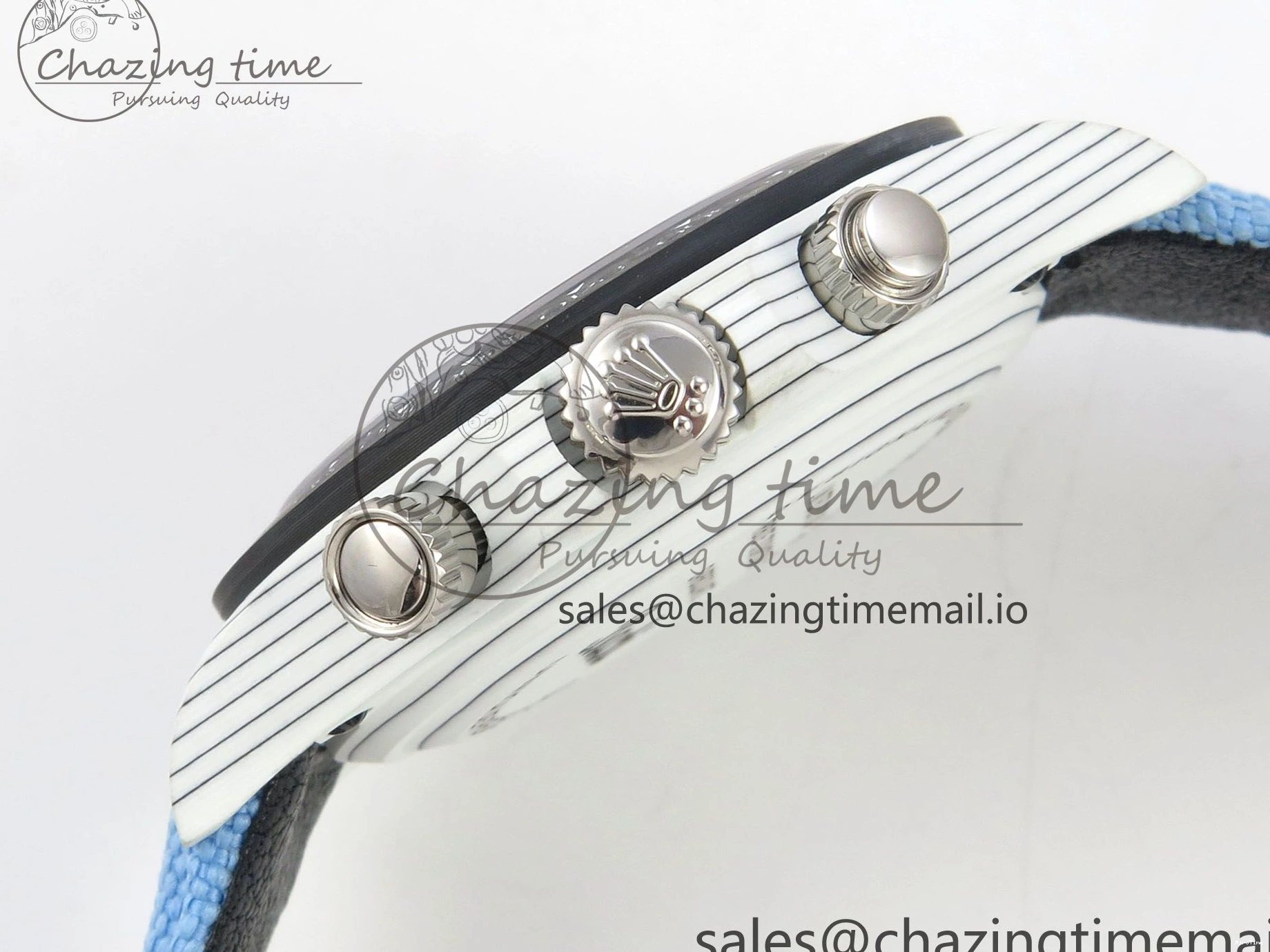 MiroTime 0403 Attractive Daytona DIW Carbon Case and Bezel DIWF Edition Black Dial on Blue Nylon Strap A 71